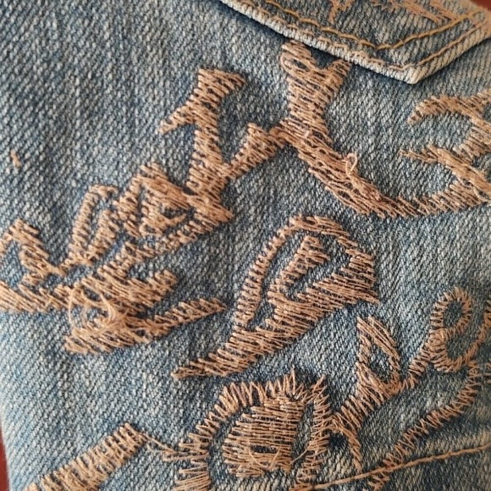 M-Soft Jeans Embroidered Denim Shorts Sz 27 - Picture 12 of 14